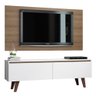 Rack Madesa Le Mans e Painel para TV até 55 Polegadas 2 Portas Branco/Rustic Cor:Branco/Rustic - 2