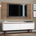 Ver imagem 1 de Rack Madesa Le Mans e Painel para TV até 55 Polegadas 2 Portas Branco/Rustic Cor:Branco/Rustic