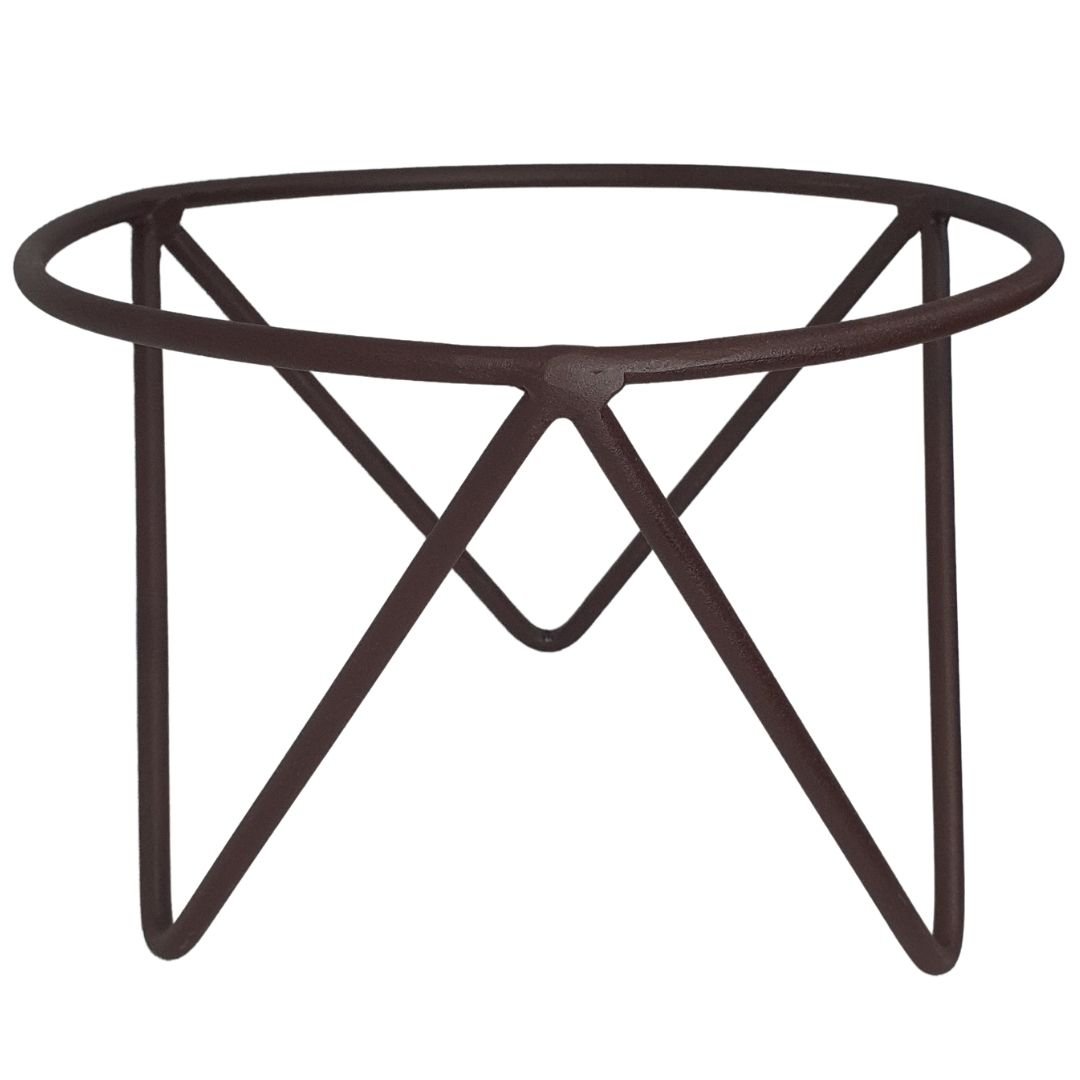 Suporte Tripé de Ferro para Bacias de 20cm Plantas de Chão COR:Marrom - 1