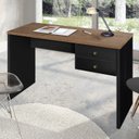 Ver imagem 1 de Escrivaninha Intelectual 2 Gavetas 108cm Natura E Preto