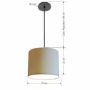 Ver imagem 2 de Lustre Luminária Pendente Vivare Free Lux Pe-4105pr Cúpula em Tecido 20x22cm