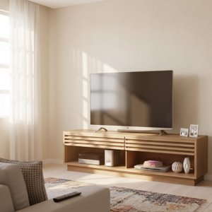 Rack de Sala de Estar Moderno 2 Metros - Para TVs até 65 polegadas, com 2 Gavetas