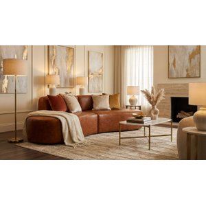 Sofá 04 Lugares Virginia Luxuoso Tecido Corino Modena - Estopar