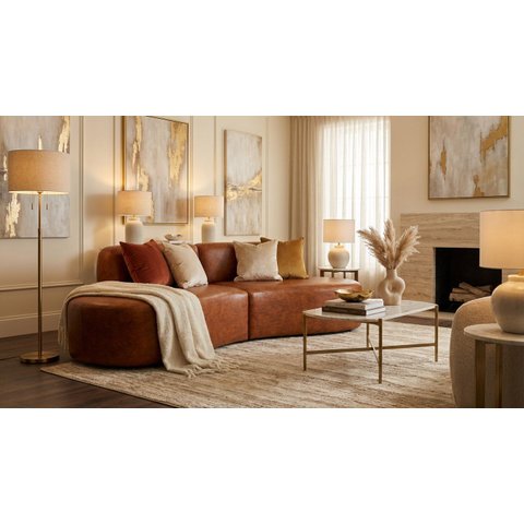 Sofá 04 Lugares Virginia Luxuoso Tecido Corino Modena - Estopar