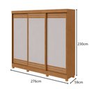 Ver imagem 2 de Guarda-roupas Casal Nice 3 Portas 4 Gavetas Flex com Pés - Lopas Amendoa Clean/off White