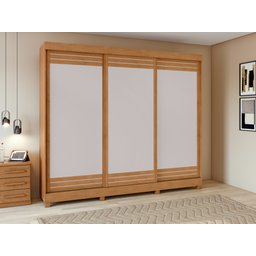 Guarda-roupas Casal Nice 3 Portas 4 Gavetas Flex com Pés - Lopas Amendoa Clean/off White - 7 Guarda-roupas Casal Nice 3 Portas 4 Gavetas Flex com Pés - Lopas Amendoa Clean/off White - 7
