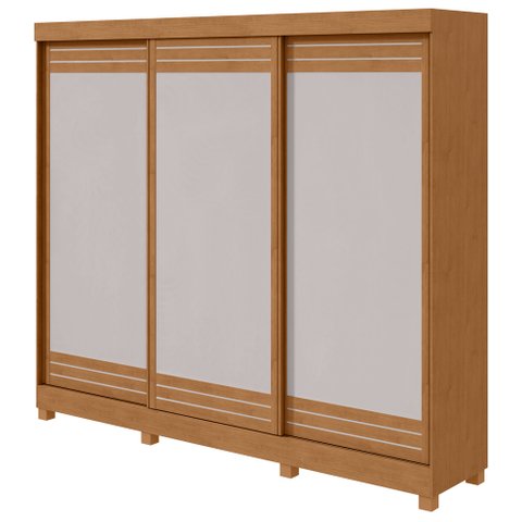 Guarda-roupas Casal Nice 3 Portas 4 Gavetas Flex com Pés - Lopas Amendoa Clean/off White