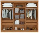 Ver imagem 3 de Guarda-roupas Casal Nice 3 Portas 4 Gavetas Flex com Pés - Lopas Amendoa Clean/off White