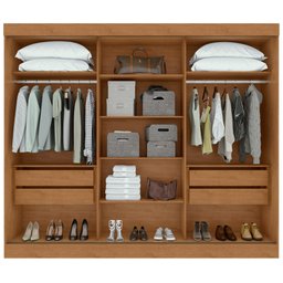 Guarda-roupas Casal Nice 3 Portas 4 Gavetas Flex com Pés - Lopas Amendoa Clean/off White - 3 Guarda-roupas Casal Nice 3 Portas 4 Gavetas Flex com Pés - Lopas Amendoa Clean/off White - 3