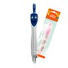 Kit Geométrico Régua Transferidor Esquadros Compasso Azul - 3