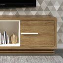Ver imagem 3 de Rack para TV até 65 Polegadas 180cm 1 Nicho 2 Prateleiras 1 Porta Bege