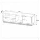 Ver imagem 5 de Rack para TV até 65 Polegadas 180cm 1 Nicho 2 Prateleiras 1 Porta Bege