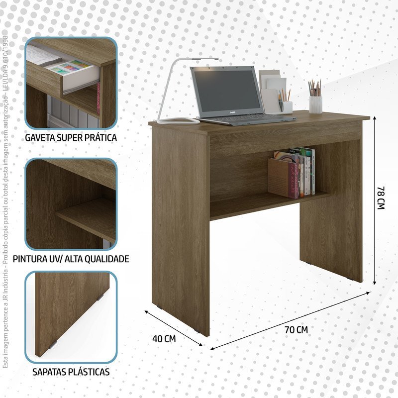 MESA PARA COMPUTADOR E ESCRIVANINHA VITÓRIA COM 1 GAVETA MADEIRADO ...