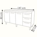 Ver imagem 4 de Balcao sem Tampo para Pia 150cm 9130 Savana Preto Mobbs
