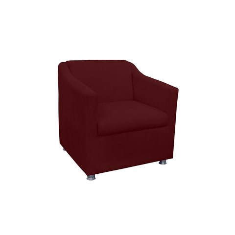 Poltrona Tilla Recepção Suede Bordo - Belliv Decor