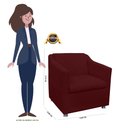 Ver imagem 3 de Poltrona Tilla Recepção Suede Bordo - Belliv Decor
