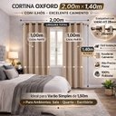 Ver imagem 3 de Cortina para Varão 1,50m Oxford 2,00 X 1,40 Mts Quarto Sala: Avela