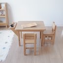 Ver imagem 3 de Mesa com 2 Cadeiras Infantil Alecrim em Madeira Amêndoa