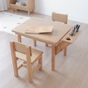 Ver imagem 5 de Mesa com 2 Cadeiras Infantil Alecrim em Madeira Amêndoa