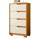 Ver imagem 5 de Guarda Roupa Solteiro Doble 04 Portas com Espelho e Cômoda Sole Flex Cinamomo Off White - Móveis Alb