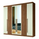 Ver imagem 3 de Guarda Roupa Casal 6 Portas Ripado com Chaves Buriti com Espelhos Santos Andira Jatoba/areia