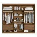 Ver imagem 5 de Guarda Roupa Casal 6 Portas Ripado com Chaves Buriti com Espelhos Santos Andira Jatoba/areia