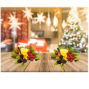 Ver imagem 3 de Kit 2 Porta Velas Natalino Folhagens e Pinhas com Vela Eletrônica Led - Magizi