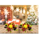 Ver imagem 4 de Kit 2 Porta Velas Natalino Folhagens e Pinhas com Vela Eletrônica Led - Magizi