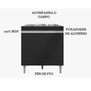 Ver imagem 4 de Balcão P/ Cooktop Andreia 4 ou 5 Bocas Preto - Ajl Móveis