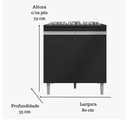 Ver imagem 3 de Balcão P/ Cooktop Andreia 4 ou 5 Bocas Preto - Ajl Móveis