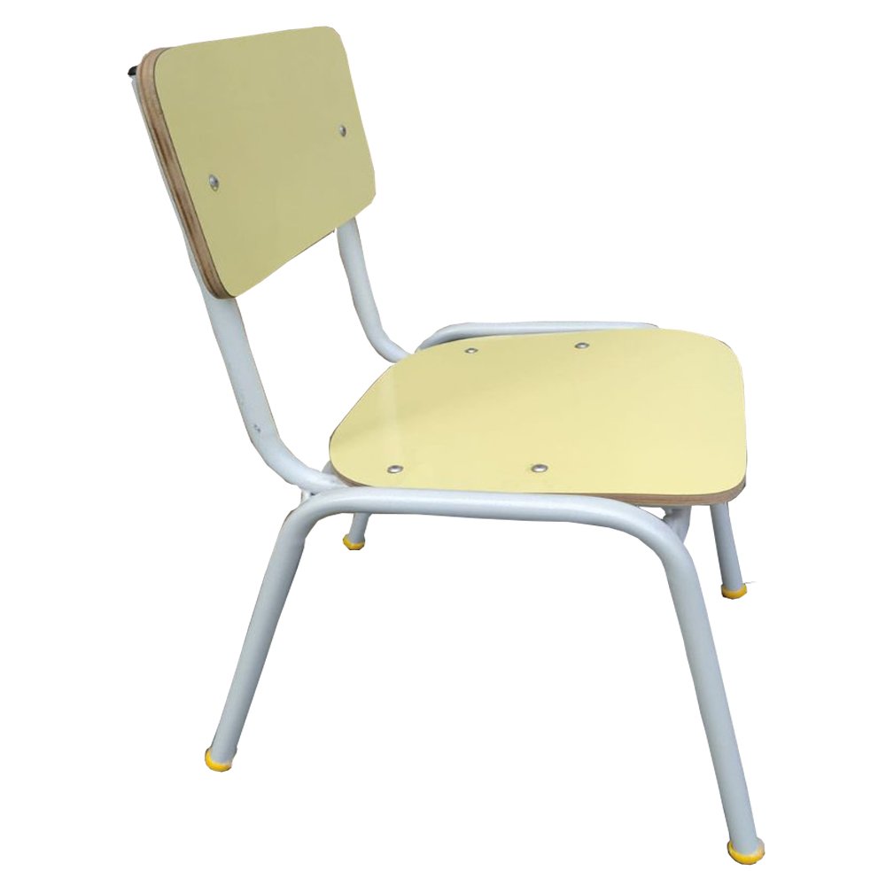 Kit 3 Cadeira Infantil Colorida Escola Formica Amarela - 4