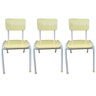 Kit 3 Cadeira Infantil Colorida Escola Formica Amarela - 1