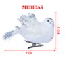 Kit 8 Decoração Natal Presilha Pássaro Branco com Glitter - 5