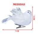 Ver imagem 5 de Kit 8 Decoração Natal Presilha Pássaro Branco com Glitter