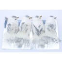 Ver imagem 4 de Kit 8 Decoração Natal Presilha Pássaro Branco com Glitter
