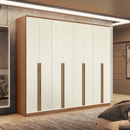 Guarda Roupa Casal Grande 8 Portas Ele Ela 100 Mdf Santos Andira - 1