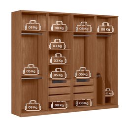 Guarda Roupa Casal Grande 8 Portas Ele Ela 100 Mdf Santos Andira - 3