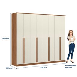 Guarda Roupa Casal Grande 8 Portas Ele Ela 100 Mdf Santos Andira - 7