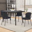 Ver imagem 2 de Kit 4 Cadeiras Sala de Jantar Estofada Gavi L02 Linho Chumbo - Lyam Decor
