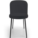 Ver imagem 3 de Kit 4 Cadeiras Sala de Jantar Estofada Gavi L02 Linho Chumbo - Lyam Decor