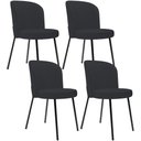 Ver imagem 1 de Kit 4 Cadeiras Sala de Jantar Estofada Gavi L02 Linho Chumbo - Lyam Decor