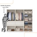 Ver imagem 4 de Guarda Roupa Casal Modulado Versa em MDF 6 Portas com 7 Prateleiras 6 Gavetas 2 Cabideiros