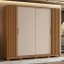 Ver imagem 2 de Guarda Roupa Casal Jacarandá 4 Portas Flex Jatobá/fendi Metallic - Móveis Albatroz