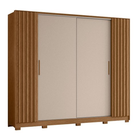 Guarda Roupa Casal Jacarandá 4 Portas Flex Jatobá/fendi Metallic - Móveis Albatroz
