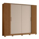 Ver imagem 1 de Guarda Roupa Casal Jacarandá 4 Portas Flex Jatobá/fendi Metallic - Móveis Albatroz