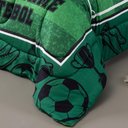 Ver imagem 3 de Kit Edredom + Lençol Plush Fofinho Infantil Dupla Face Dream 3 Peças Solteiro - Futebol