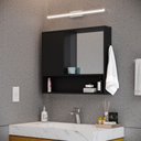 Ver imagem 3 de Espelheira para Banheiro Armário Organizador 1 Porta com Nicho e Espelho Incluso - Jm3 Móveis:preto