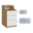 Ver imagem 4 de Mesa de Cabeceira 3 Gavetas Elegance Marrom