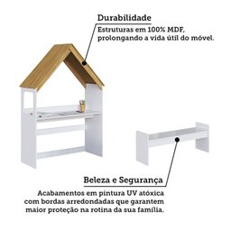Escrivaninha Infantil Montessoriana Casinha 100% Mdf Petra Espresso Móveis - 6