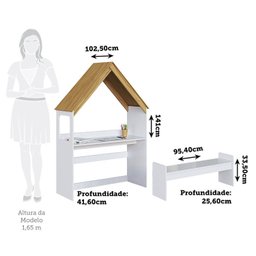 Escrivaninha Infantil Montessoriana Casinha 100% Mdf Petra Espresso Móveis - 3